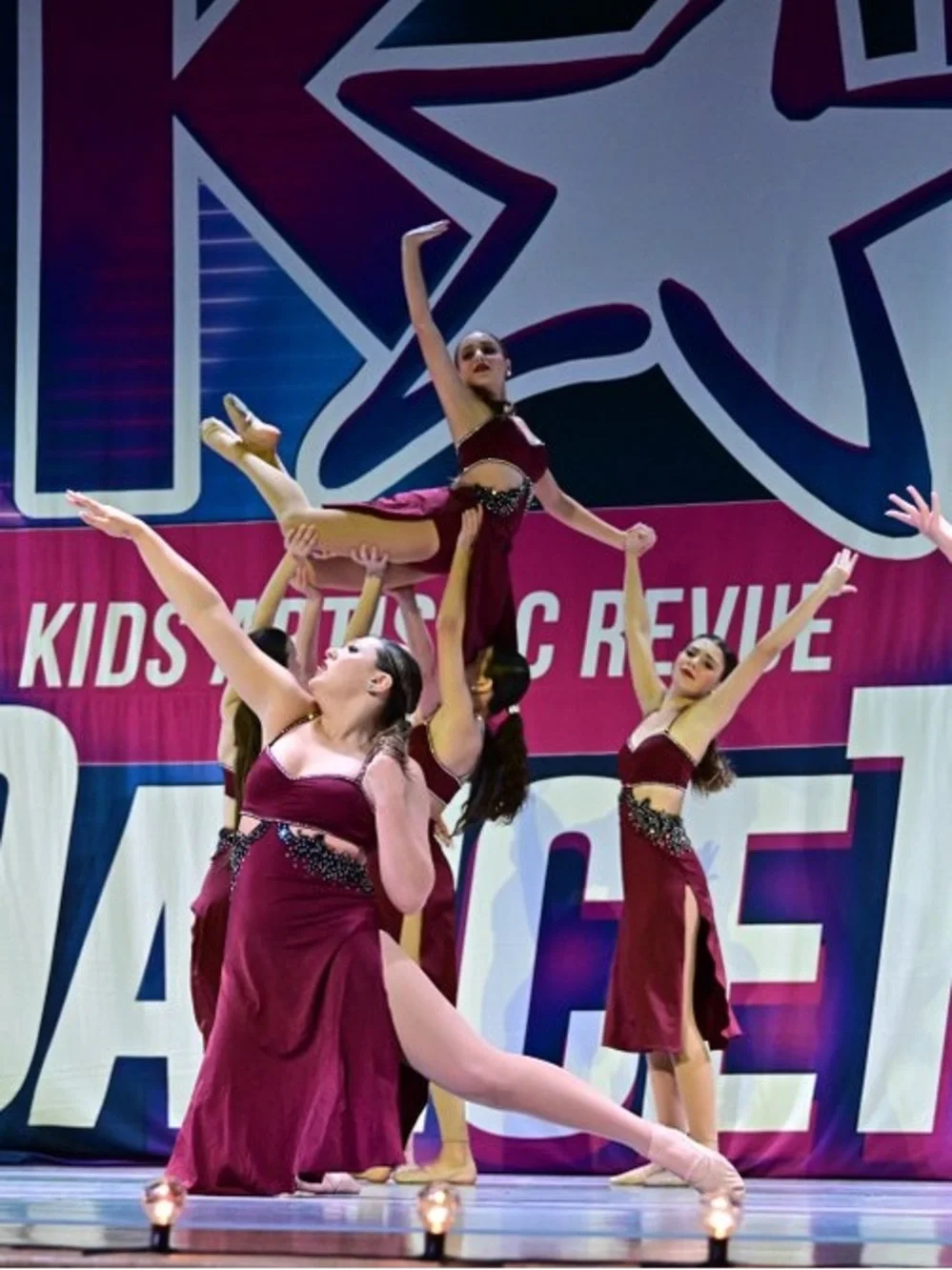 Kelle Burgundy stoned Dance costume